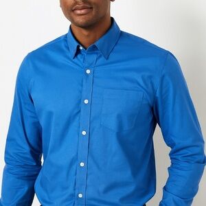 Michael Kors Blue Slim-Fit Dress Shirt